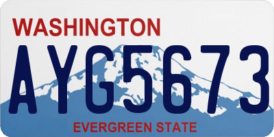 WA license plate AYG5673