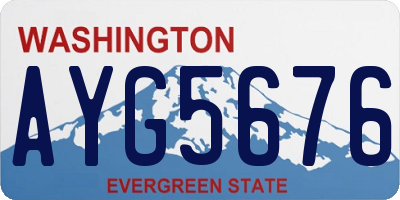 WA license plate AYG5676