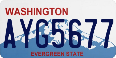 WA license plate AYG5677