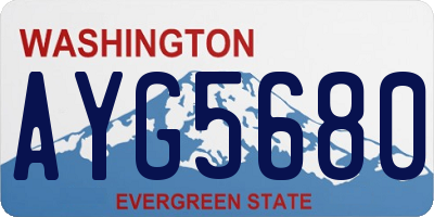 WA license plate AYG5680