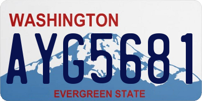 WA license plate AYG5681