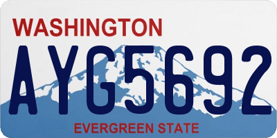 WA license plate AYG5692