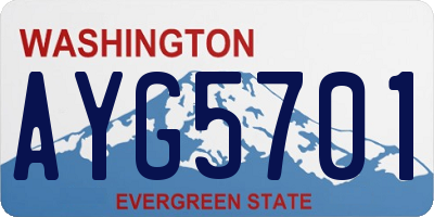 WA license plate AYG5701