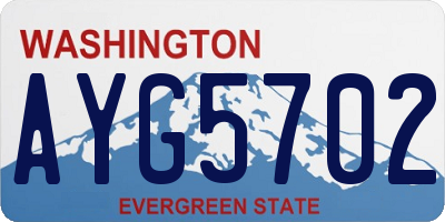 WA license plate AYG5702