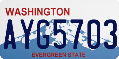 WA license plate AYG5703