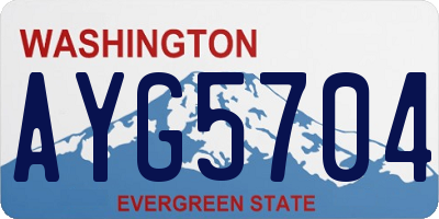 WA license plate AYG5704