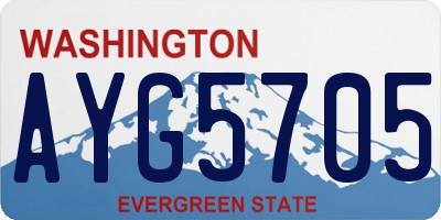WA license plate AYG5705