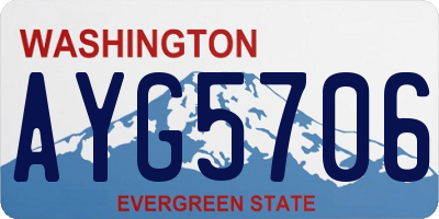 WA license plate AYG5706