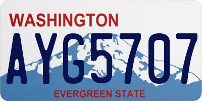 WA license plate AYG5707