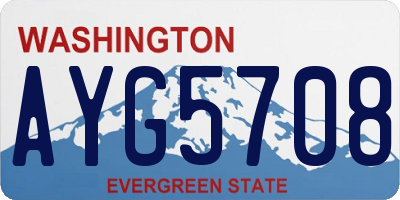 WA license plate AYG5708
