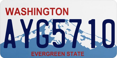 WA license plate AYG5710