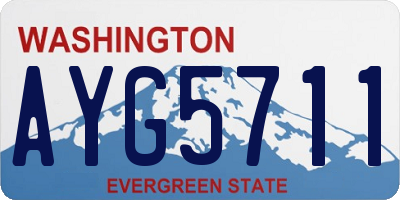 WA license plate AYG5711