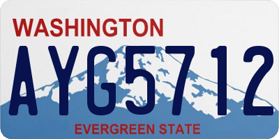 WA license plate AYG5712