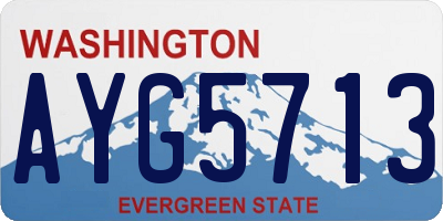 WA license plate AYG5713