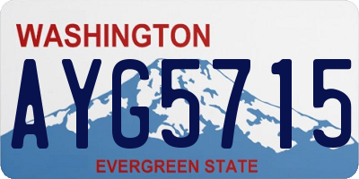 WA license plate AYG5715