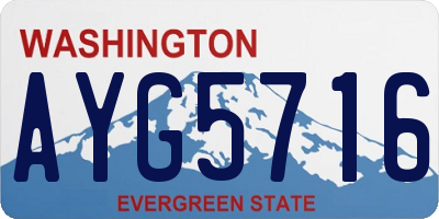WA license plate AYG5716