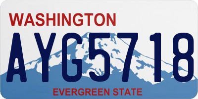 WA license plate AYG5718
