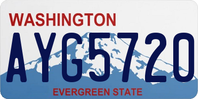 WA license plate AYG5720