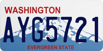 WA license plate AYG5721