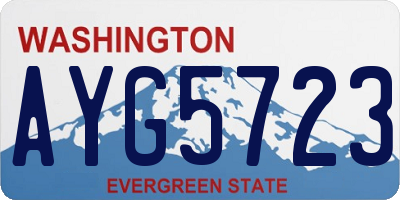 WA license plate AYG5723