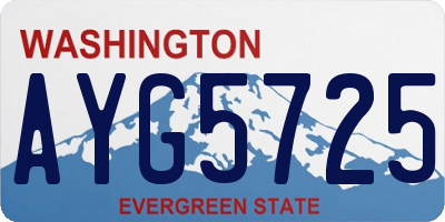 WA license plate AYG5725