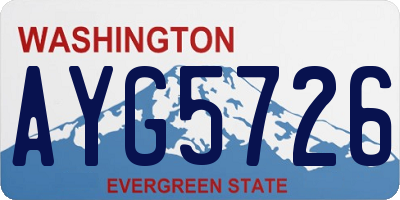 WA license plate AYG5726