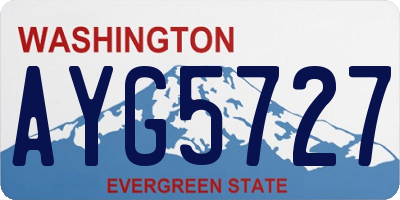 WA license plate AYG5727