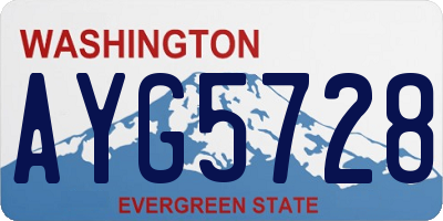 WA license plate AYG5728