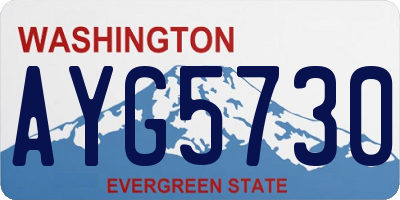 WA license plate AYG5730