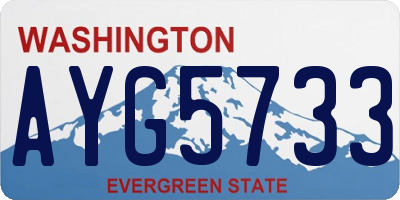WA license plate AYG5733