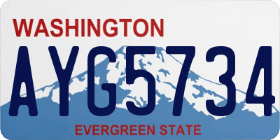 WA license plate AYG5734