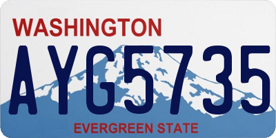 WA license plate AYG5735