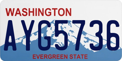 WA license plate AYG5736