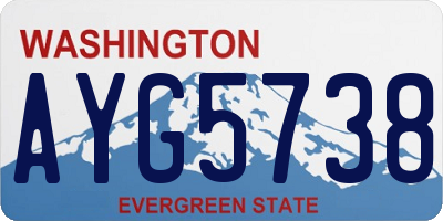 WA license plate AYG5738