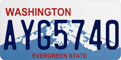 WA license plate AYG5740