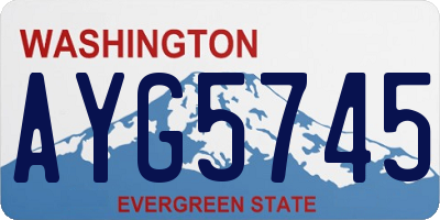 WA license plate AYG5745