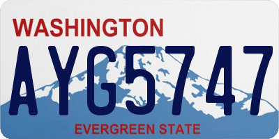WA license plate AYG5747