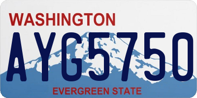 WA license plate AYG5750