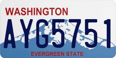 WA license plate AYG5751