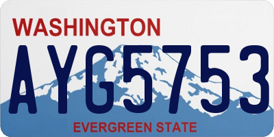 WA license plate AYG5753