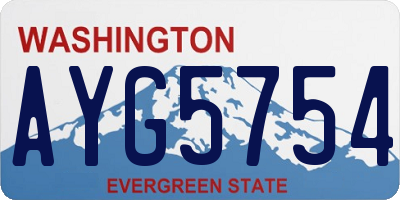 WA license plate AYG5754