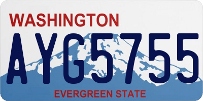 WA license plate AYG5755