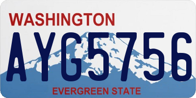 WA license plate AYG5756