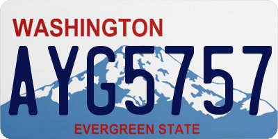 WA license plate AYG5757