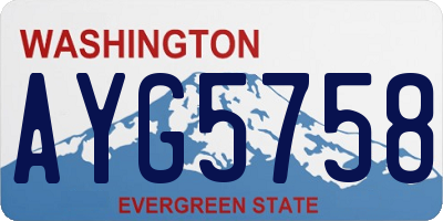WA license plate AYG5758