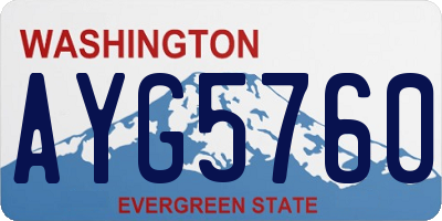 WA license plate AYG5760