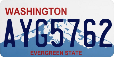 WA license plate AYG5762