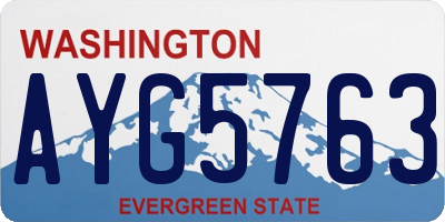 WA license plate AYG5763