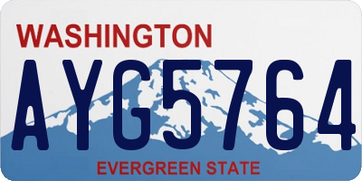 WA license plate AYG5764