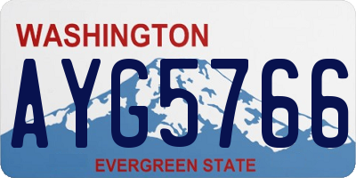 WA license plate AYG5766